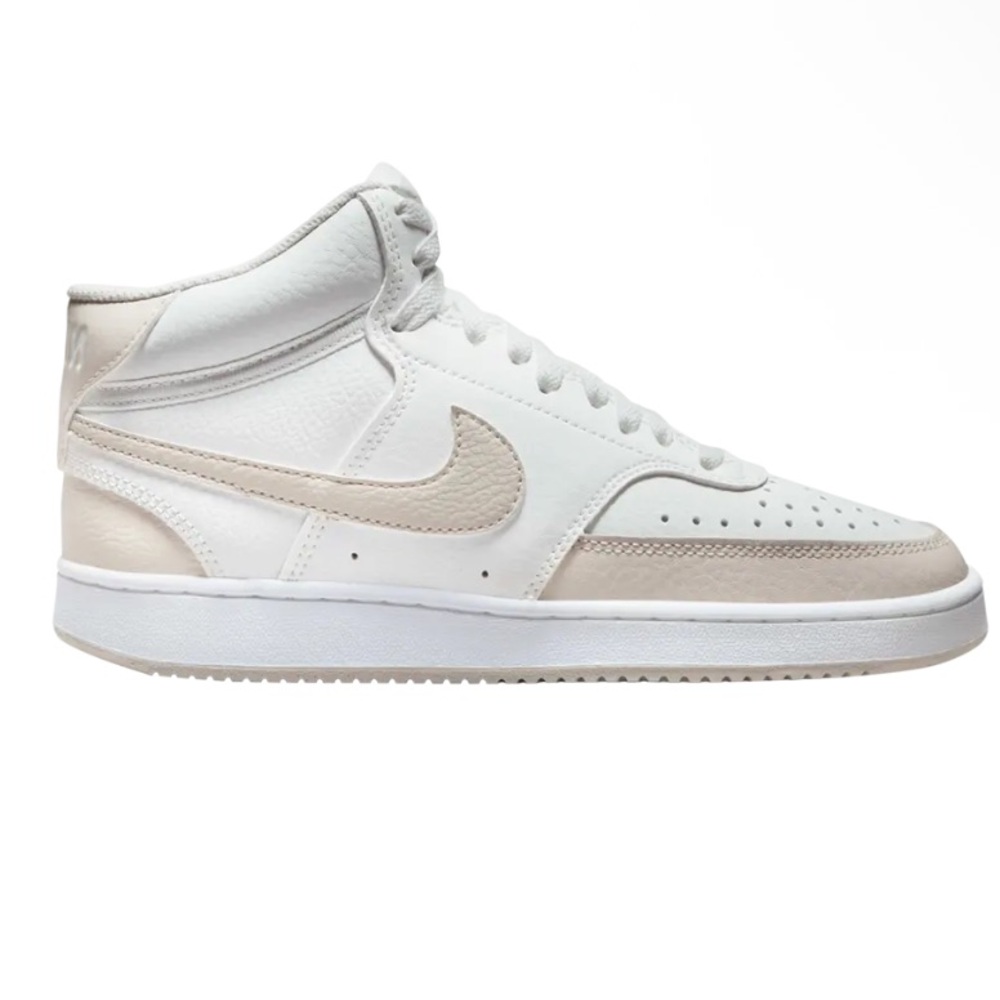 Nike High-Top Sneakers in White and Tan